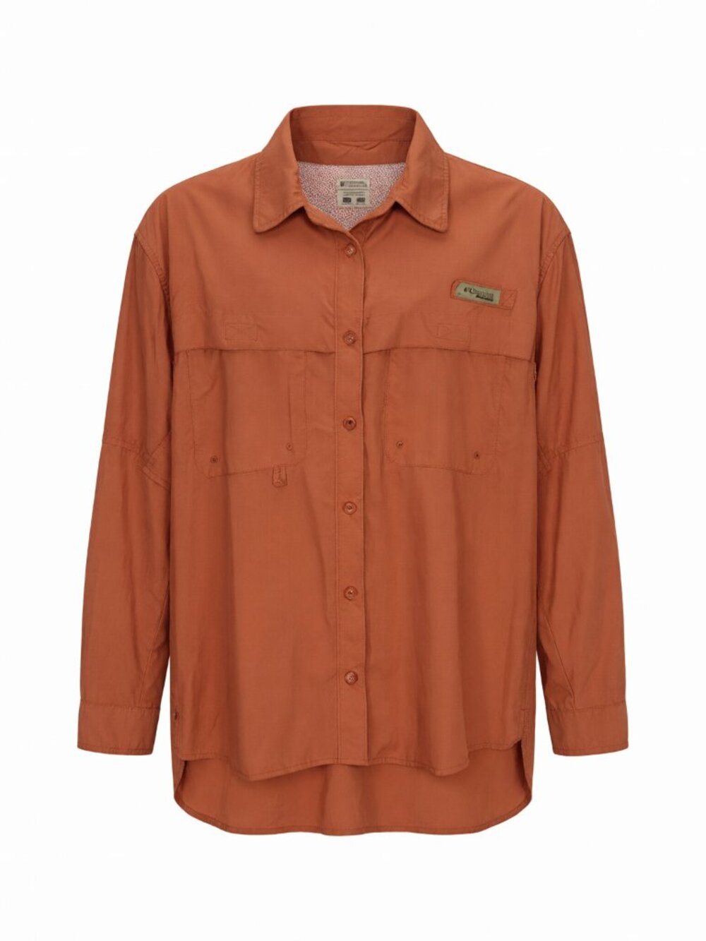 Columbia Long Sleeve Button Down Shirt S Coral